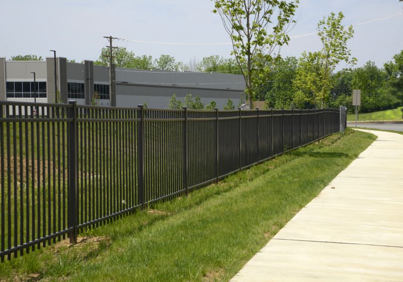 Black Metal Fence Installation